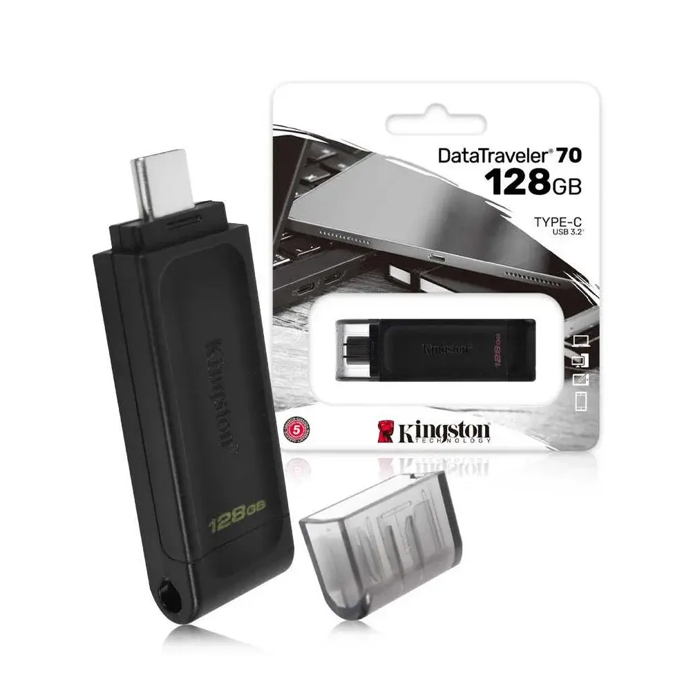 KINGSTON DATATRAVELER 70 TIPO C 128 GB NEGRO