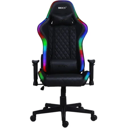 BROCS SILLA GAMER BR2049D RGB LUCES NEGRA RESPALDO RECLINABLE