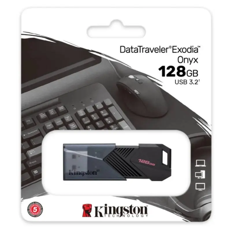 MEMORIA USB DE 128GB EXODIA ONYX COLOR NEGRO