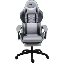 SILLA GAMER BROCS GRIS/NEGRO PESPALDO RECINABLE, APOYA PIES 