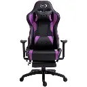 SILLA GAMER BROCS BRAL, COLOR MORADO RESPALDO RECINABLE APOYA PIES 