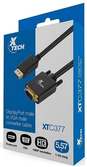 ADAPTADOR DISPLAY PORT MALE A VGA XTC-377