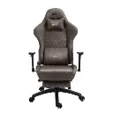 BROCS, Silla Gamer BR6689SN, Café, Respaldo reclinable con apoya pies, BR6689SC