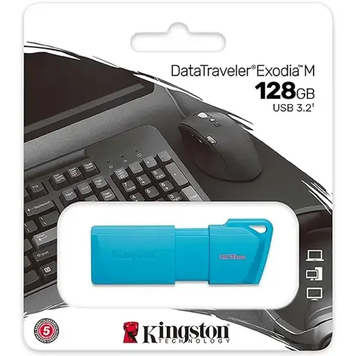 [Unidad] MEMORIA USB KINGSTON DATATRAVELER EXODIA M 128GB COLOR CELESTE