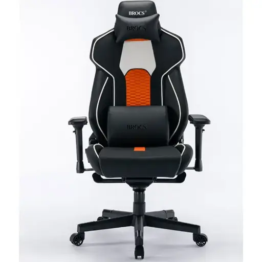 [Unidad] SILLA GAMER BROCS NEGRO NARANJA RESPALDO RECLINABLE 
