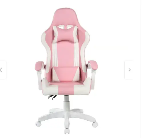 [Unidad] SILLA BROCS GAMER BR6655 INCLUYE PELUCHE, ROSADO /BLANCO RECLINABLE 