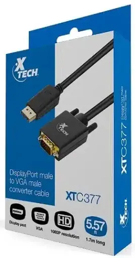 [Unidad] ADAPTADOR DISPLAY PORT MALE A VGA XTC-377